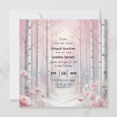 Mattierte Petals bei einer Winterwoodlandhochzeit Einladung (Vorderseite)