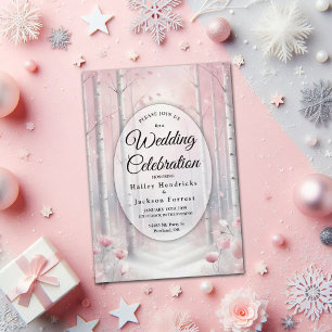 Mattierte Petals bei einer Winterwoodlandhochzeit Einladung