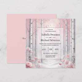 Mattierte Petals bei einer Winterwoodlandhochzeit Einladung