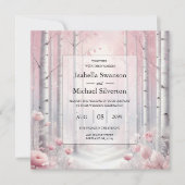 Mattierte Petals bei einer Winterwoodlandhochzeit Einladung (Vorderseite)