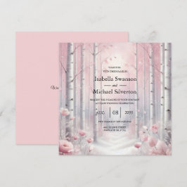 Mattierte Petals bei einer Winterwoodlandhochzeit Einladung