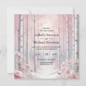 Mattierte Petals bei einer Winterwoodlandhochzeit Einladung (Vorderseite)