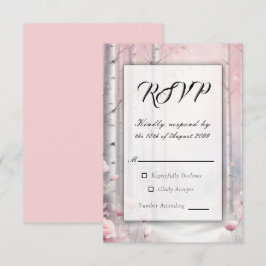 Mattierte Petals bei einer Winterwoodlandhochzeit RSVP Karte