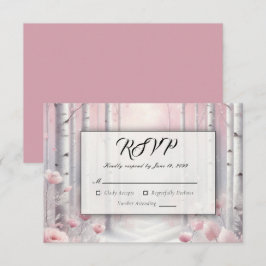 Mattierte Petals bei einer Winterwoodlandhochzeit RSVP Karte