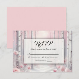 Mattierte Petals bei einer Winterwoodlandhochzeit RSVP Karte