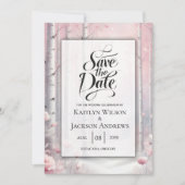 Mattierte Petals bei einer Winterwoodlandhochzeit Save The Date (Vorderseite)