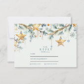 Mattierte Pine Star Garland Hochzeit RSVP Karte (Vorderseite)