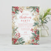 Mattierte Pine und Gold Einladung (Stehend Vorderseite)