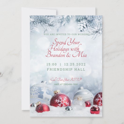 Mattierte Pine- und Weihnachtsfeier Einladung (Vorderseite)