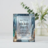 Mattierte Pines im Winter Glow Holliday Party Einladung (Stehend Vorderseite)