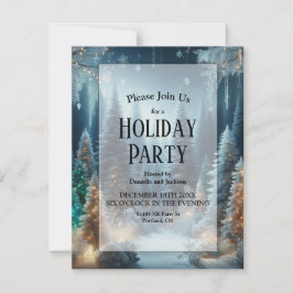 Mattierte Pines im Winter Glow Holliday Party Einladung