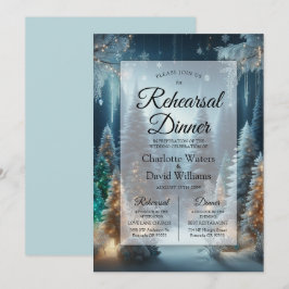 Mattierte Pines im Winter Glühende Probe Abendesse Einladung