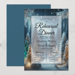 Mattierte Pines im Winter Glühende Probe Abendesse Einladung