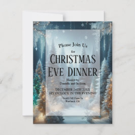 Mattierte Pines im Winter Glühwein Abendessen Einladung