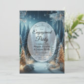 Mattierte Pines in der Winter Glow Engagement Part Einladung (Stehend Vorderseite)