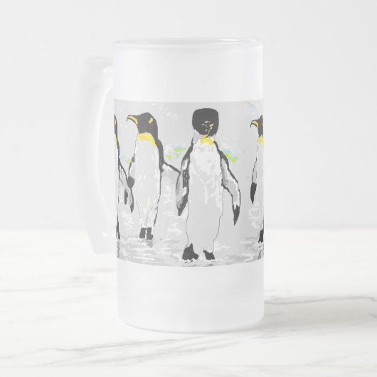 Mattierte Pinguine Tasse (Vorderseite Links)