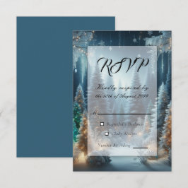 Mattierte Pinien bei Winterglühensehen RSVP Karte