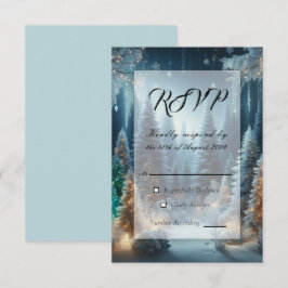 Mattierte Pinien bei Winterglühensehen RSVP Karte