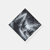 Mattierte Pinienbäume im Winter Serviette (Ecke)