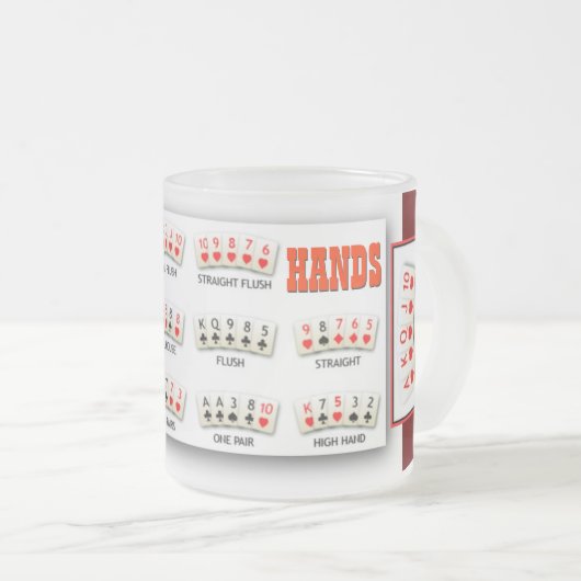 MATTIERTE POKER-HANDTasse Mattglastasse (VorderseiteRechts)