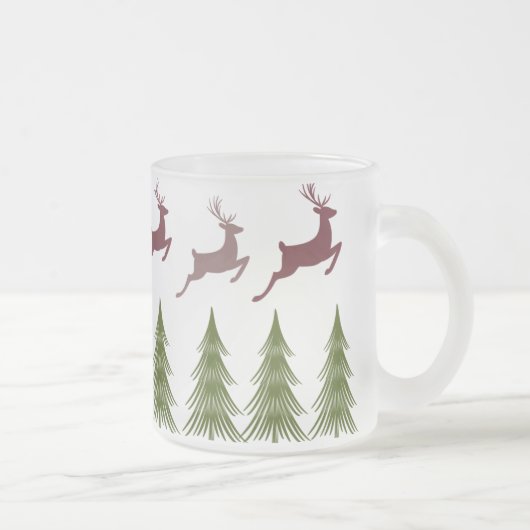 Mattierte Rentier und Pine Tree Weihnachtsfeier Ta Mattglastasse (Rechts)