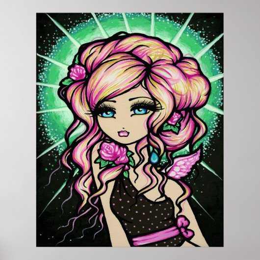 Mattierte Rose Angel Fairy Fantasy Art Poster (Vorne)