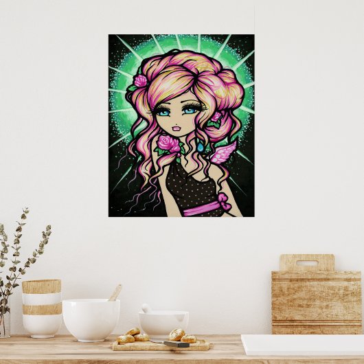 Mattierte Rose Angel Fairy Fantasy Art Poster (Küche)