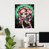 Mattierte Rose Angel Fairy Fantasy Art Poster (Heimbüro)