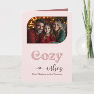 Mattierte Rose Gemütliches Vibes Retro Foto Feiertagskarte