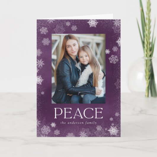 Mattierte Ruhe Lila Aquarellbahn Feiertagskarte (Vorderseite)