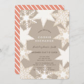 Mattierte Schneeflocken Brown Cookie Exchange Part Einladung (Vorne/Hinten)