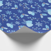 Mattierte Schneeflocken Pinecones Mistletoe Dark B Geschenkpapier (Ecke)