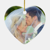 Mattierte Schokolade Süß Herz Custom Foto Ce Keramik Ornament (Hinten)