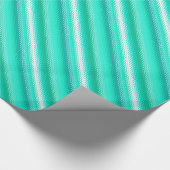 Mattierte Streifen aus Glas - Türkis und Weiß Geschenkpapier (Ecke)