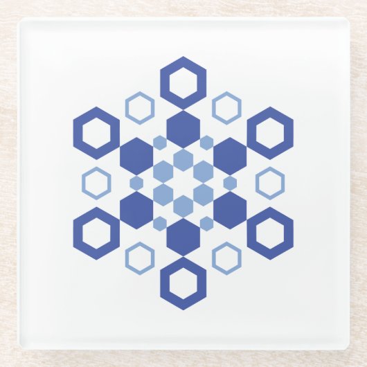 Mattierte Symmetrie Glasuntersetzer (Vorderseite)