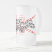 - mattierte Tasse 001 x - Stammes- Schädel (VorderseiteRechts)