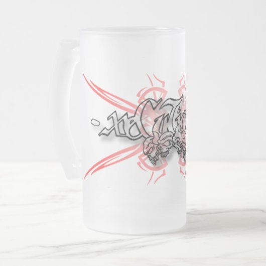 - mattierte Tasse 001 x - Stammes- Schädel (Vorderseite Links)