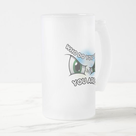 Mattierte Tasse 16oz : Wer denkst du? (VorderseiteRechts)