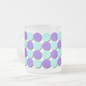 Mattierte Tasse Aqua & Blue Polka Dots (Vorderseite Links)