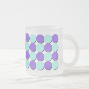 Mattierte Tasse Aqua & Blue Polka Dots