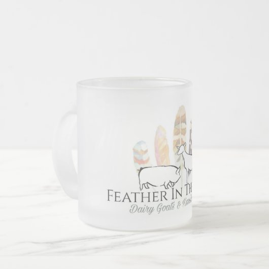 Mattierte Tasse aus Glas, FITW-Logo 10 oz (Vorderseite Links)
