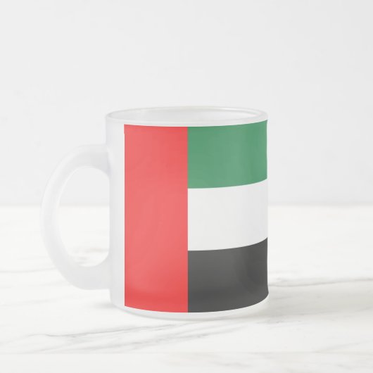 Mattierte Tasse aus Glas - Flagge der VAE (Links)