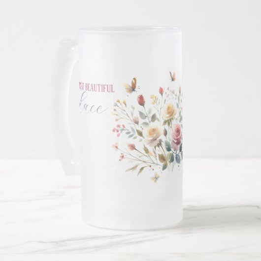 Mattierte Tasse aus Glas MEIN SCHÖNSTE PLATZ Var01 (Vorderseite Links)