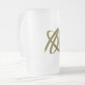 Mattierte Tasse aus Glas mit Abstraktem Swirl-Desi (Vorderseite Links)