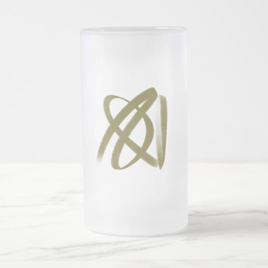 Mattierte Tasse aus Glas mit Abstraktem Swirl-Desi (Mittel)