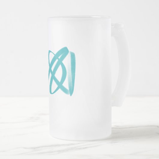 Mattierte Tasse aus Glas mit Abstraktem Swirl-Desi (VorderseiteRechts)