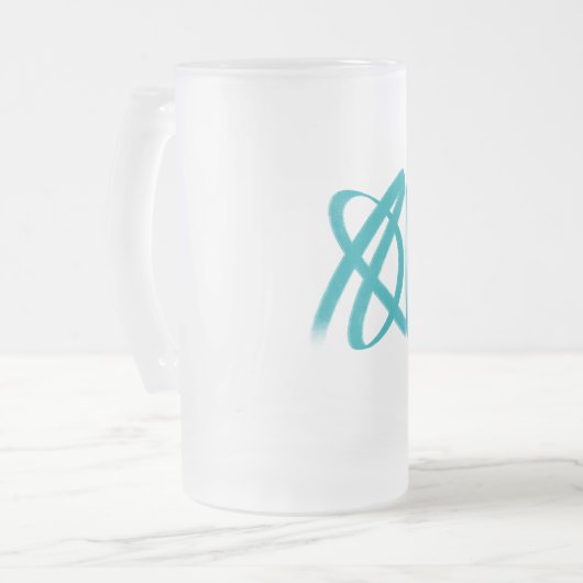 Mattierte Tasse aus Glas mit Abstraktem Swirl-Desi (Vorderseite Links)