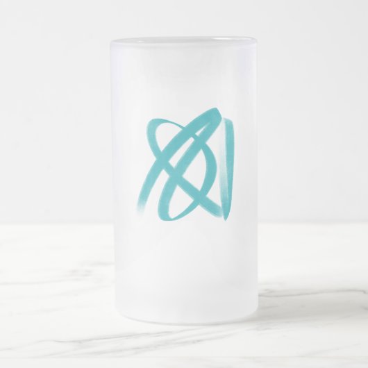 Mattierte Tasse aus Glas mit Abstraktem Swirl-Desi (Mittel)