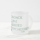 Mattierte Tasse aus Glas mit Adirondack EAP-Logo (VorderseiteRechts)