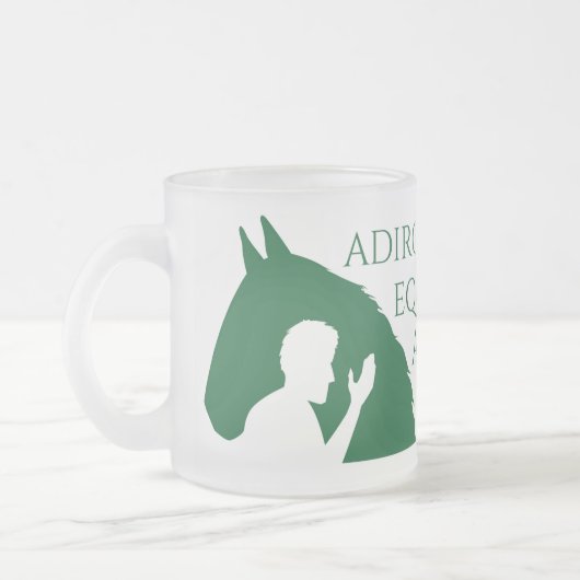 Mattierte Tasse aus Glas mit Adirondack EAP-Logo (Links)
